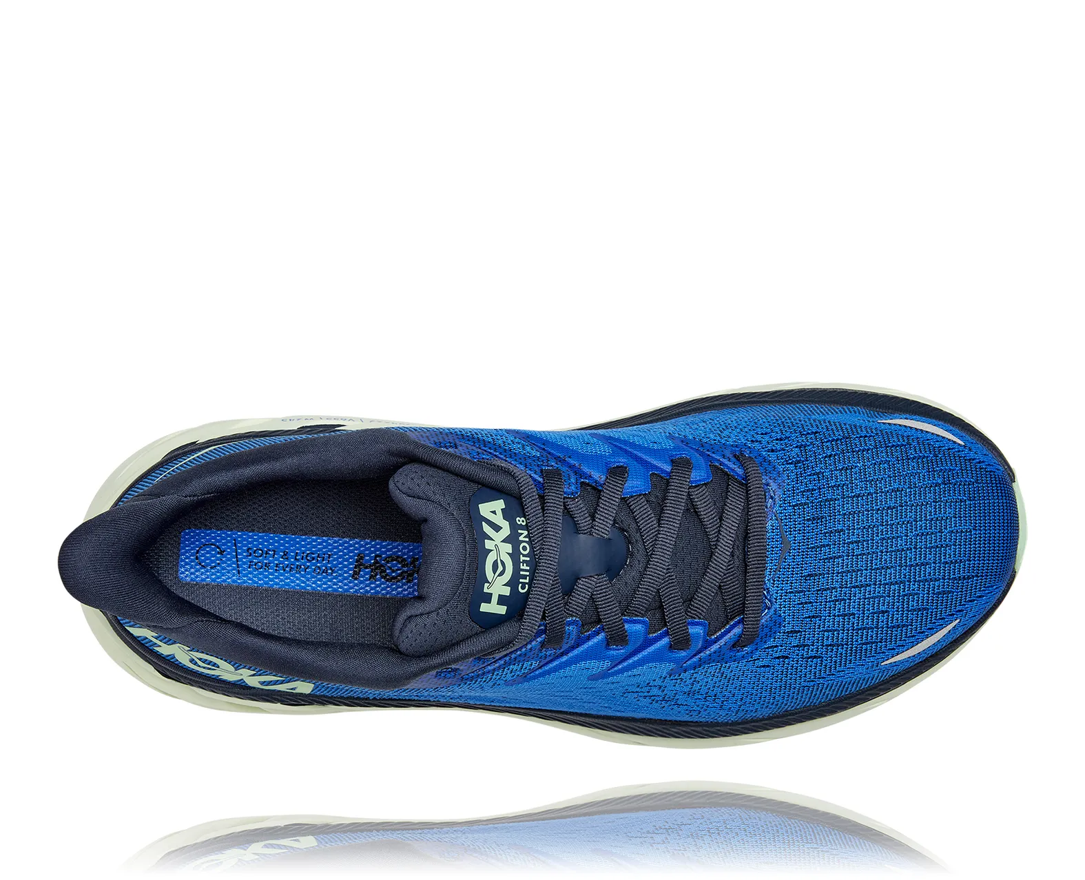 【おまけ付】 Hoka Men's Clifton 8 DAZZLING BLUE / OUTER SPACE フェイスクリーム